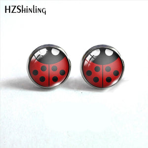 New Arrival Ladybug Insect Stainless Steel Plated Earrings Jewelry Cute